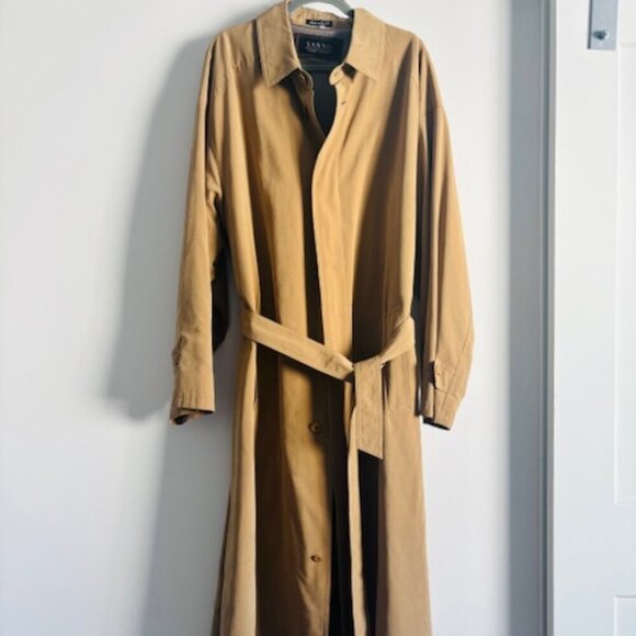 1990s Sanyo by Carol Cohen Lightweight Trench Coat size Large - Picture 2 of 8